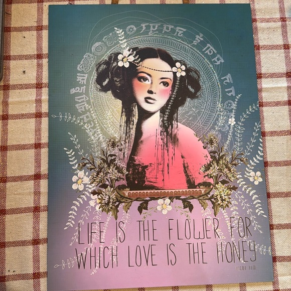 Wall hanging with ribbon 12x16 
Life is the flower fire which love is the honey - Picture 1 of 3